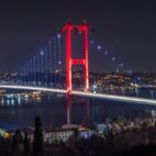 Bosphorus Panorama. Bosphorus bridge in Istanbul Turkey Von mehmet