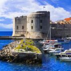 Landmarks of Croatia- splendid Dubrovnik. View with castle and harbor Von Freesurf