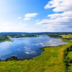 the westerwald forest with the dreifelder weiher lake in germany panorama Von Tobias Arhelger